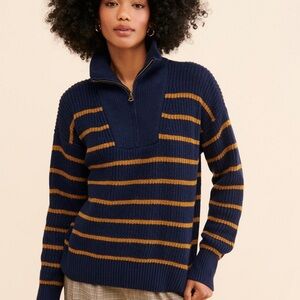 Faherty Mariners Quarter Zip Sweater, M